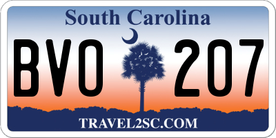 SC license plate BVO207