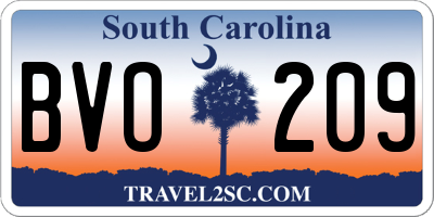 SC license plate BVO209