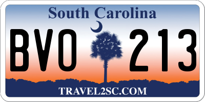 SC license plate BVO213