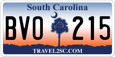 SC license plate BVO215