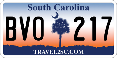 SC license plate BVO217