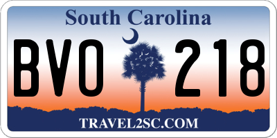 SC license plate BVO218