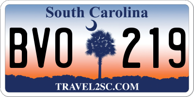 SC license plate BVO219