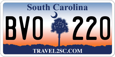 SC license plate BVO220