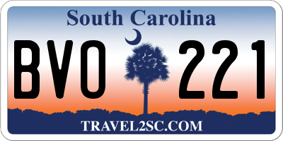 SC license plate BVO221