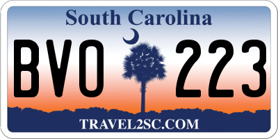SC license plate BVO223