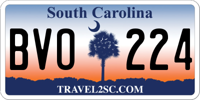SC license plate BVO224
