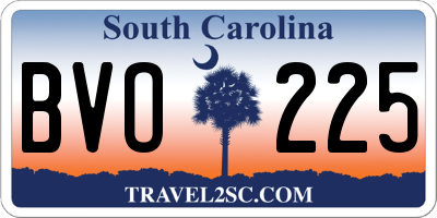 SC license plate BVO225