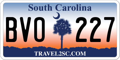 SC license plate BVO227
