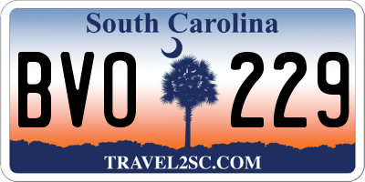 SC license plate BVO229