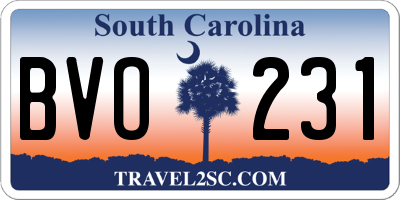 SC license plate BVO231