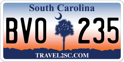 SC license plate BVO235