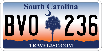 SC license plate BVO236