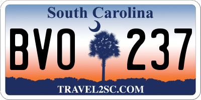 SC license plate BVO237