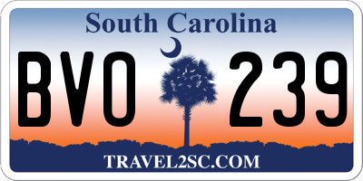 SC license plate BVO239