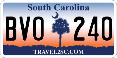 SC license plate BVO240