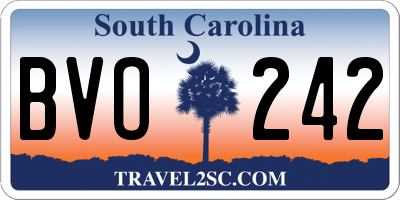 SC license plate BVO242