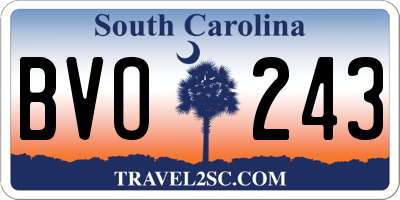 SC license plate BVO243