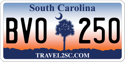 SC license plate BVO250