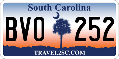 SC license plate BVO252