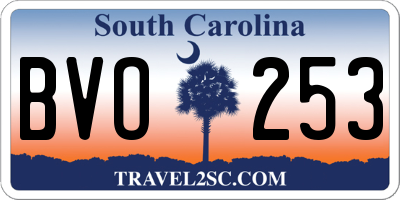 SC license plate BVO253