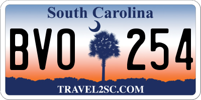 SC license plate BVO254