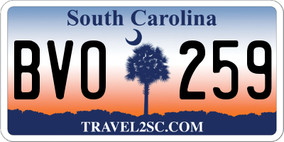 SC license plate BVO259