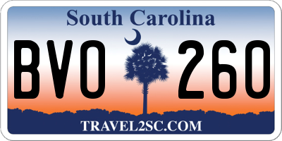 SC license plate BVO260