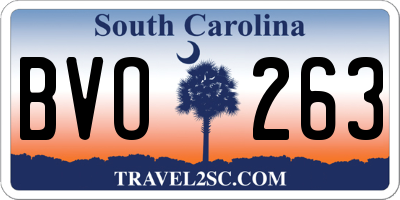 SC license plate BVO263