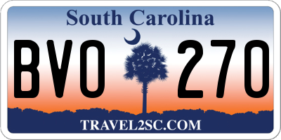 SC license plate BVO270