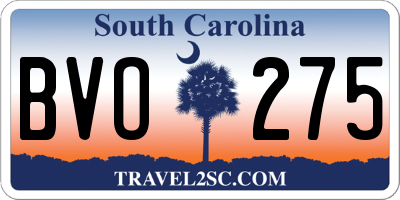 SC license plate BVO275