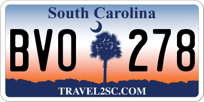 SC license plate BVO278