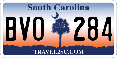 SC license plate BVO284