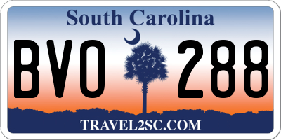 SC license plate BVO288