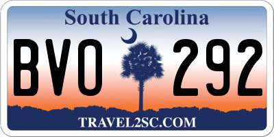 SC license plate BVO292