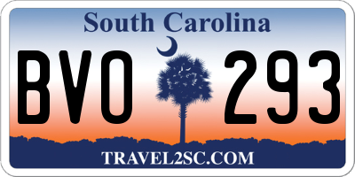 SC license plate BVO293