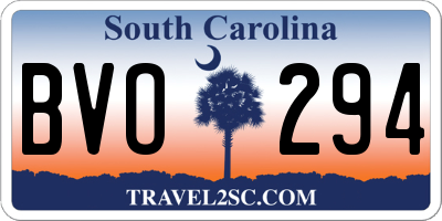 SC license plate BVO294