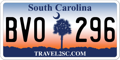 SC license plate BVO296