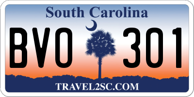 SC license plate BVO301