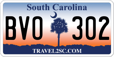 SC license plate BVO302