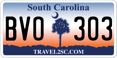 SC license plate BVO303