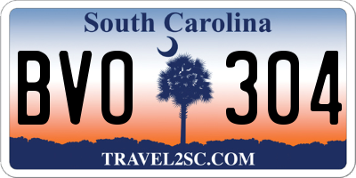 SC license plate BVO304