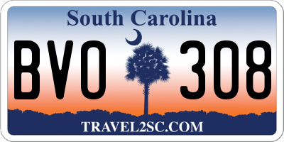SC license plate BVO308