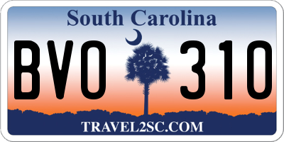 SC license plate BVO310