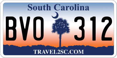SC license plate BVO312