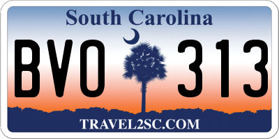 SC license plate BVO313