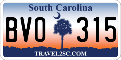 SC license plate BVO315