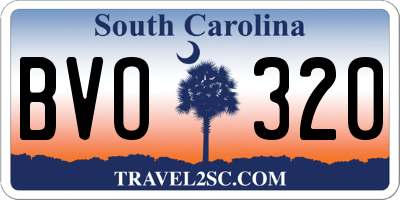 SC license plate BVO320