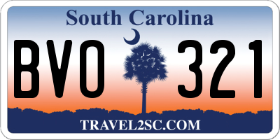 SC license plate BVO321