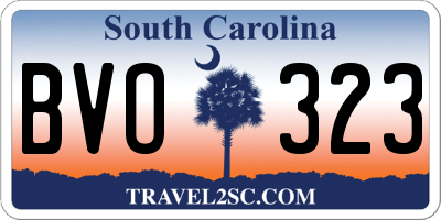 SC license plate BVO323